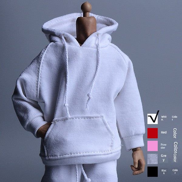 1/12 Scale White Sportswear Set Hoodie & Pants For 6" Male Action Figure