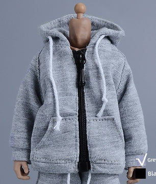 1/12 Scale Zipper Hoodie & Pants Set For 6" Male Action Figure