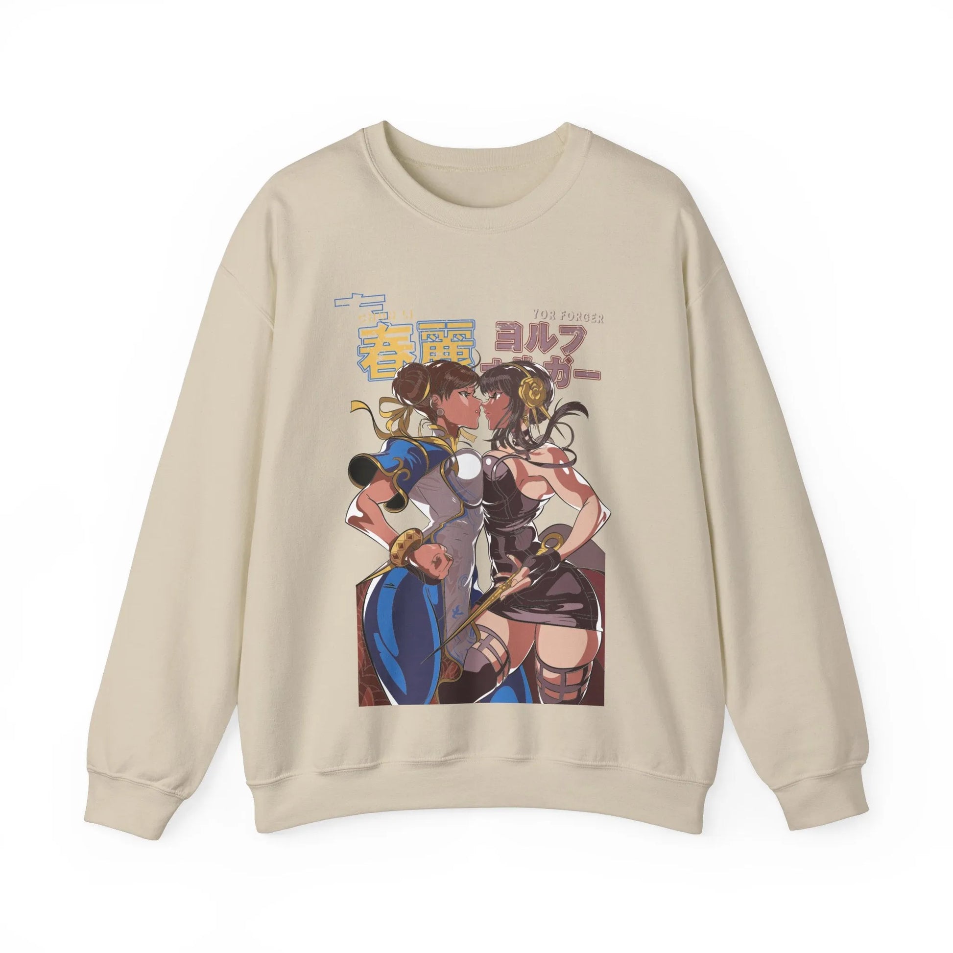 Yor Forger Vs Chun Li Sweatshirt Premium Gaming and Anime Sweatshirt