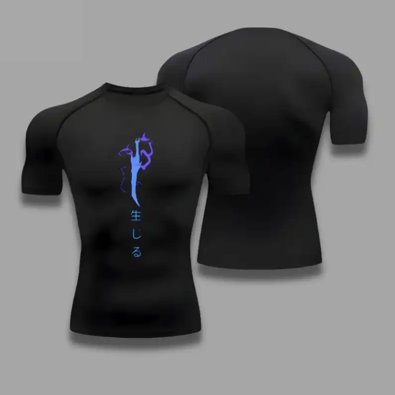 Solo Leveling Jin Woo Dagger Compression Shirt - Men's Anime Rash Guard