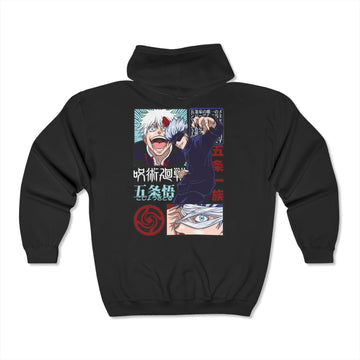 Jujutsu Kaisen Satoru Gojo Hoodie Premium Anime Graphic Zip Hoodie