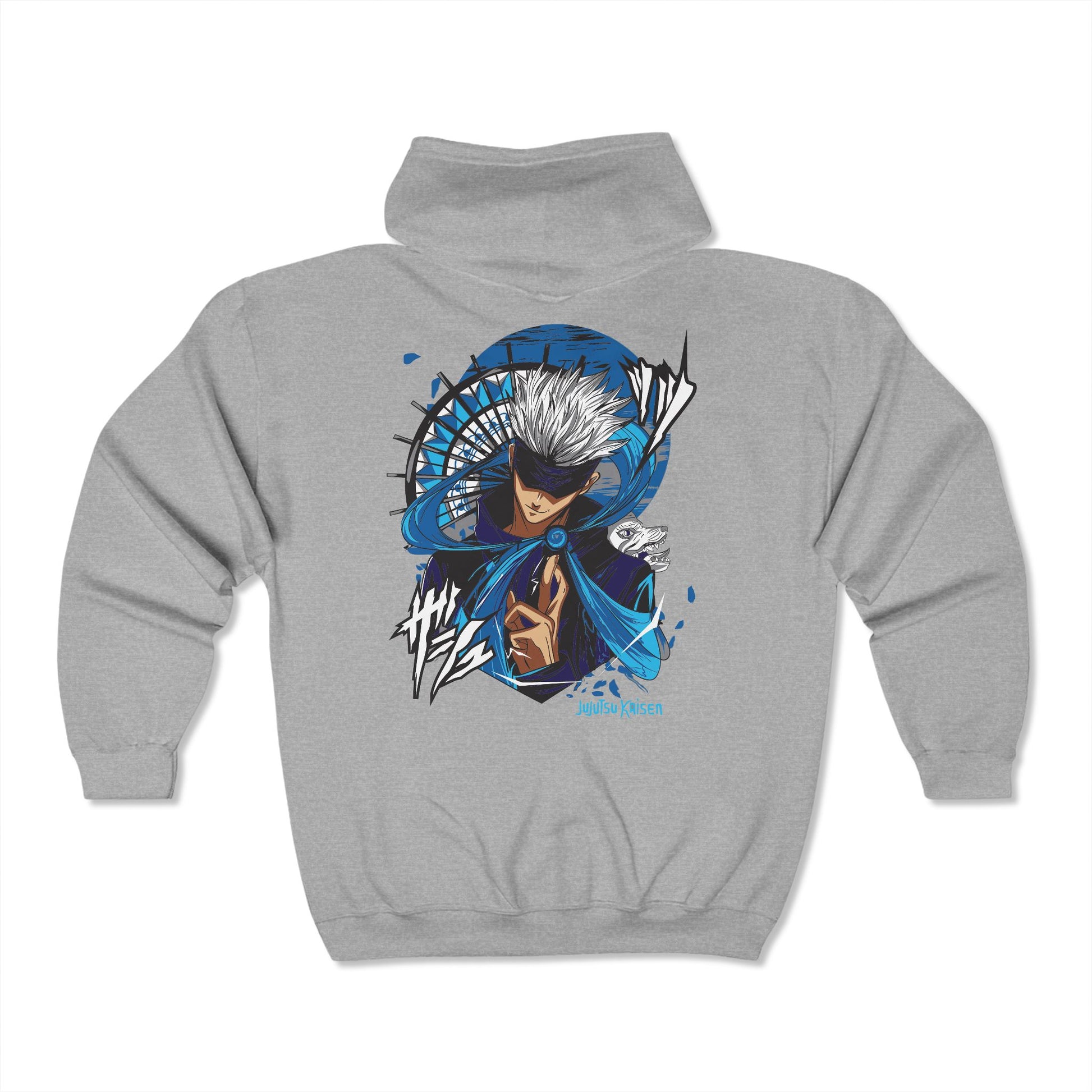 Jujutsu Kaisen Hoodie Satoru Gojo Blue Tech Premium Anime Zip Hoodie