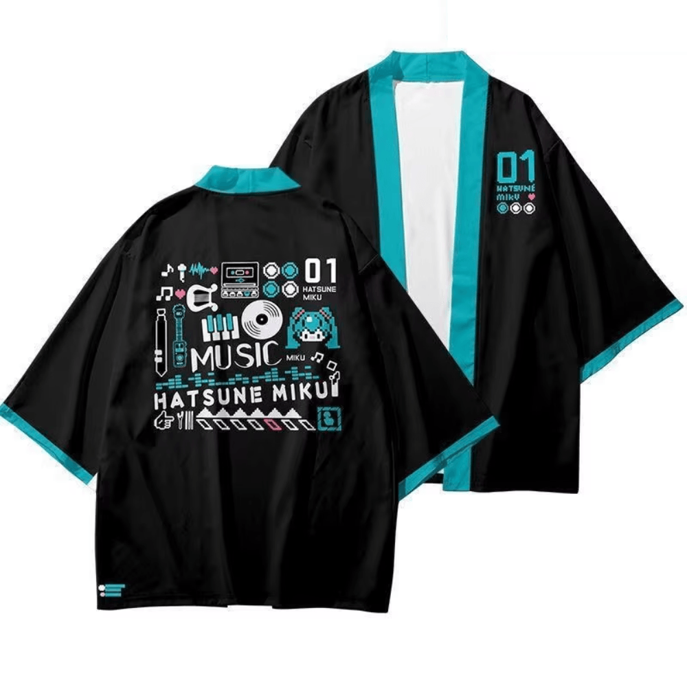 Hatsune Miku Kimono Top Fleece Anime Kimono Miku Shirt