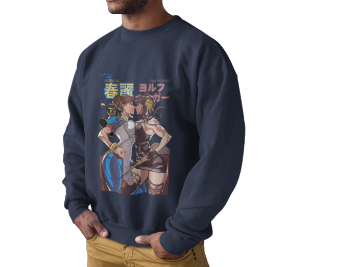 Yor Forger Vs Chun Li Sweatshirt Premium Gaming and Anime Sweatshirt