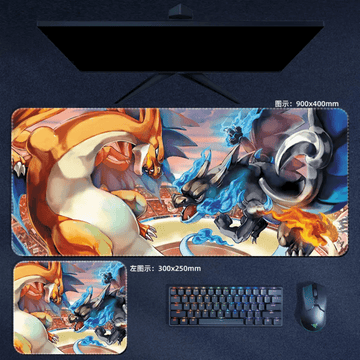 Pokemon Mouse Pad Large Anime Mega Charizard Mouse Pad Desk Mat