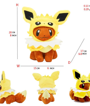 Pokemon Eevee Hooded Cosplay 8 Inch Plush Collection Bundle