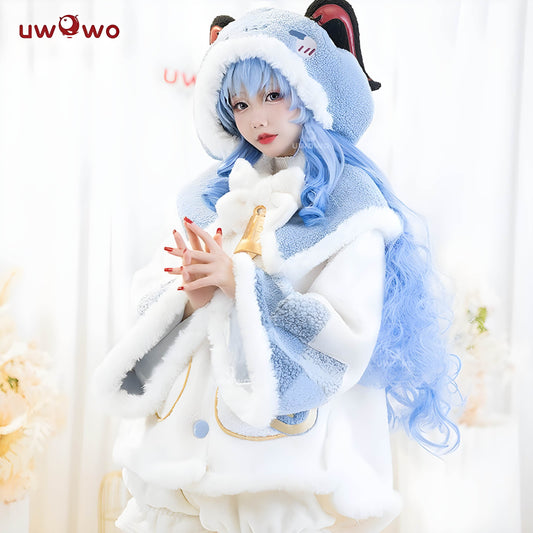 UWOWO Genshin Impact Ganyu Fanart Anime Cosplay Fur Coat Costume