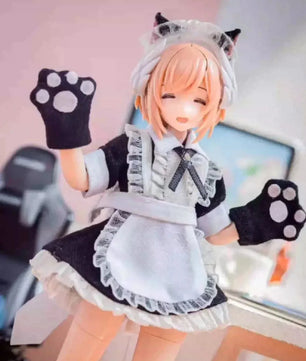 6" Anime Girl Action Figure Cat Maid Clothing Sets 1/12 Scale