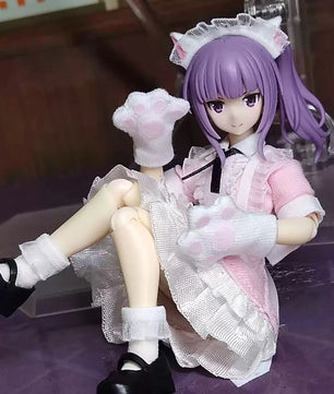 6" Anime Girl Action Figure Cat Maid Clothing Sets 1/12 Scale