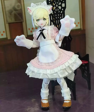 6" Anime Girl Action Figure Cat Maid Clothing Sets 1/12 Scale