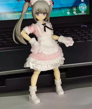 6" Anime Girl Action Figure Cat Maid Clothing Sets 1/12 Scale