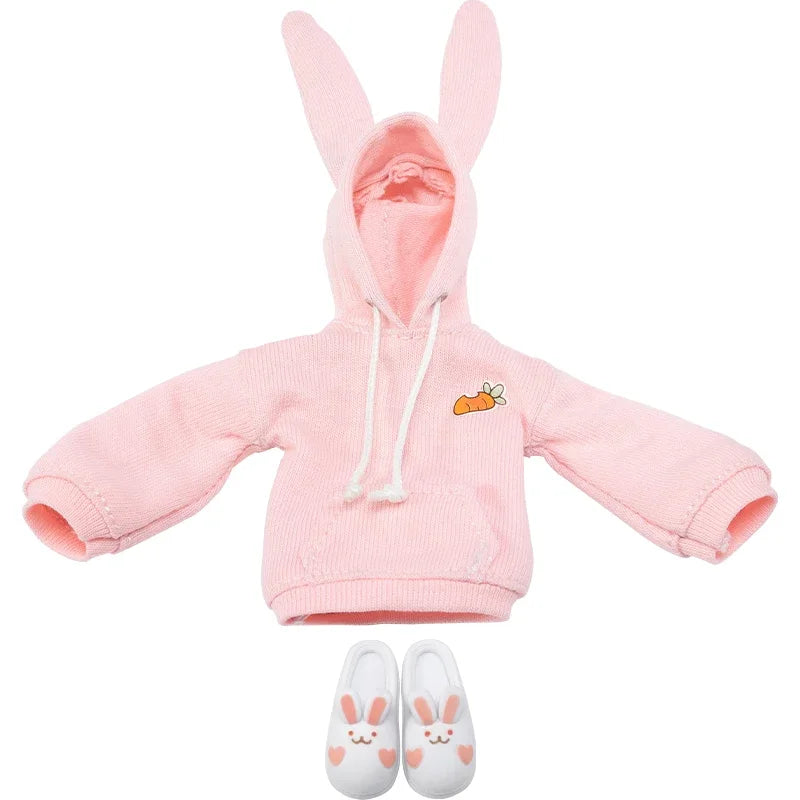 6" Anime Girl Action Figure Rabbit Ear Sweater With Bunny Slippers