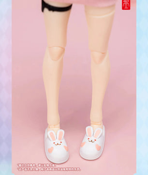 6" Anime Girl Action Figure Rabbit Ear Sweater With Bunny Slippers