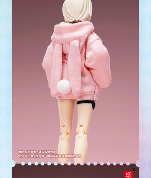 6" Anime Girl Action Figure Rabbit Ear Sweater With Bunny Slippers