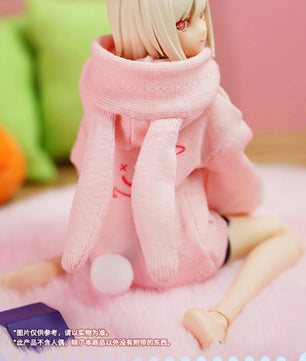 6" Anime Girl Action Figure Rabbit Ear Sweater With Bunny Slippers