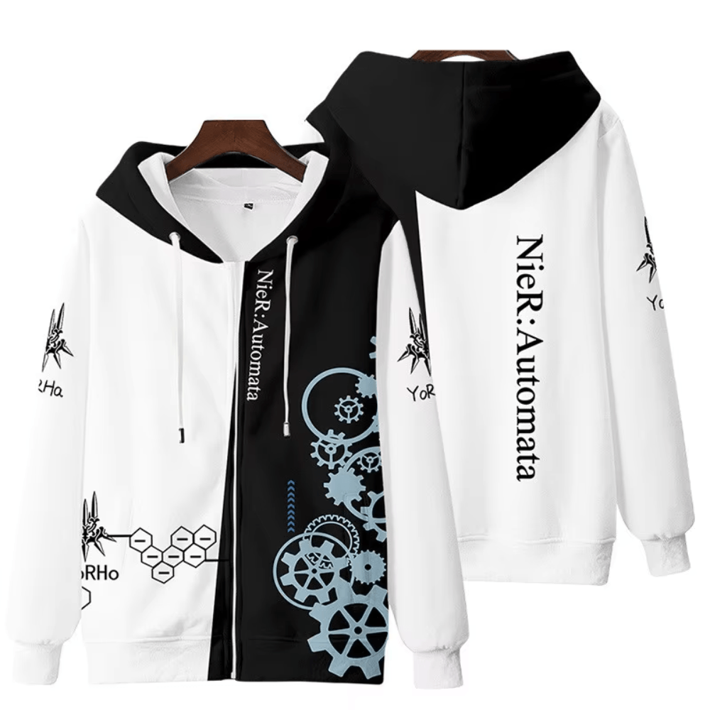 NieR Automata Hoodie Zip Up Jacket Fleece Anime Hoodie