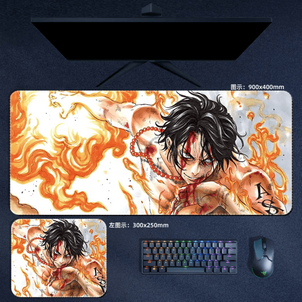 One Piece Mouse Pad Ace Large Anime Mouse Pad Desk Mat