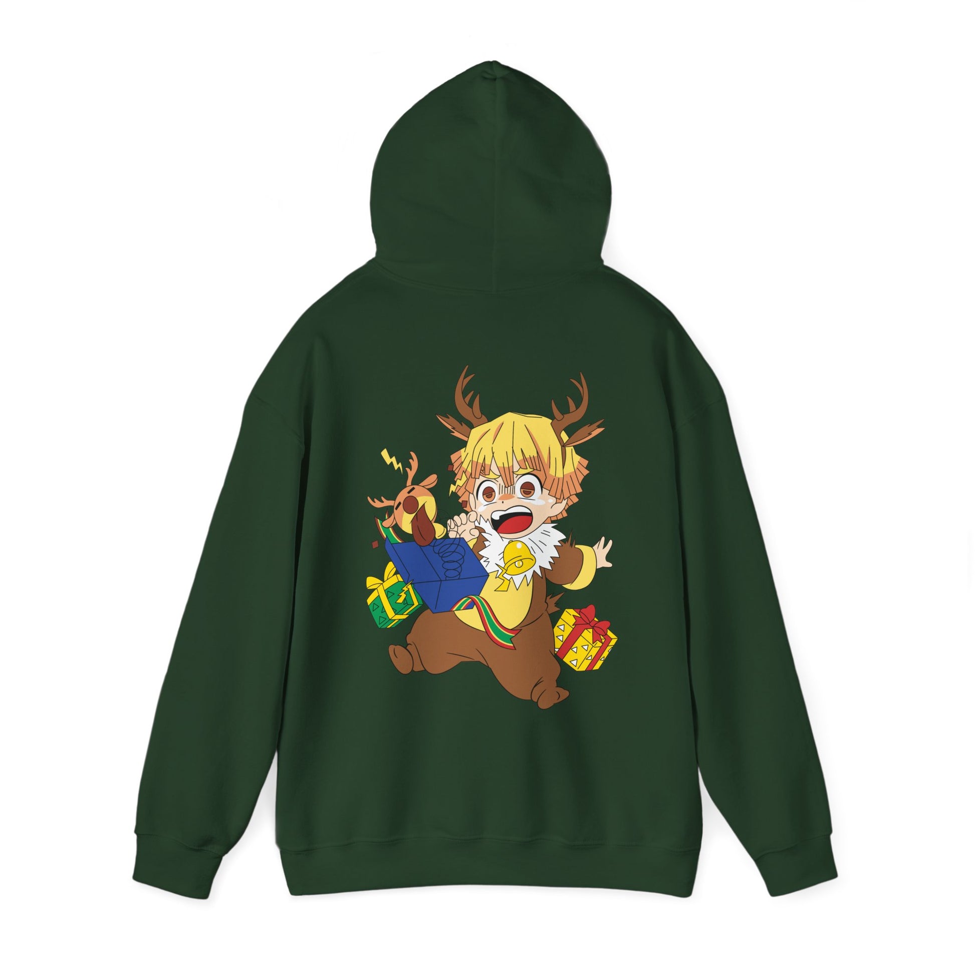 Demon Slayer Hoodie Chibi Zenitsu Chirstmas Anime Hoodie