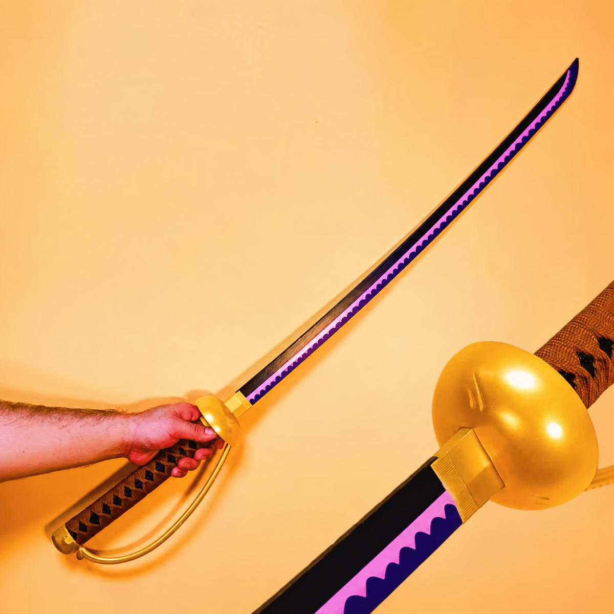 One Piece Gol D. Roger Ace Sword 1:1 Scale Anime Prop Replica Bamboo Sword
