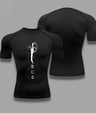 Solo Leveling Jin Woo Dagger Compression Shirt - Men's Anime Rash Guard