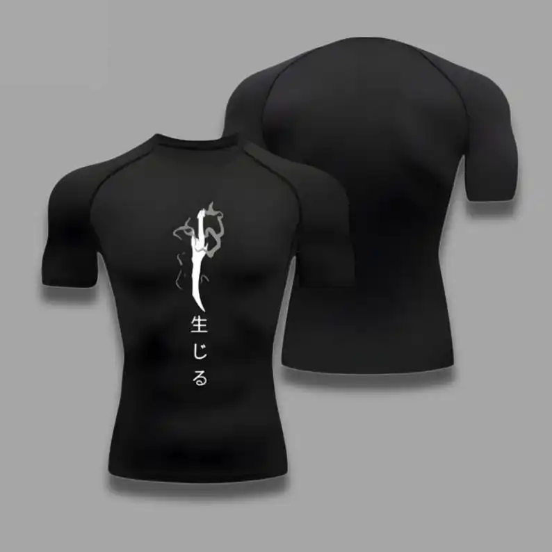 Solo Leveling Jin Woo Dagger Compression Shirt - Men's Anime Rash Guard