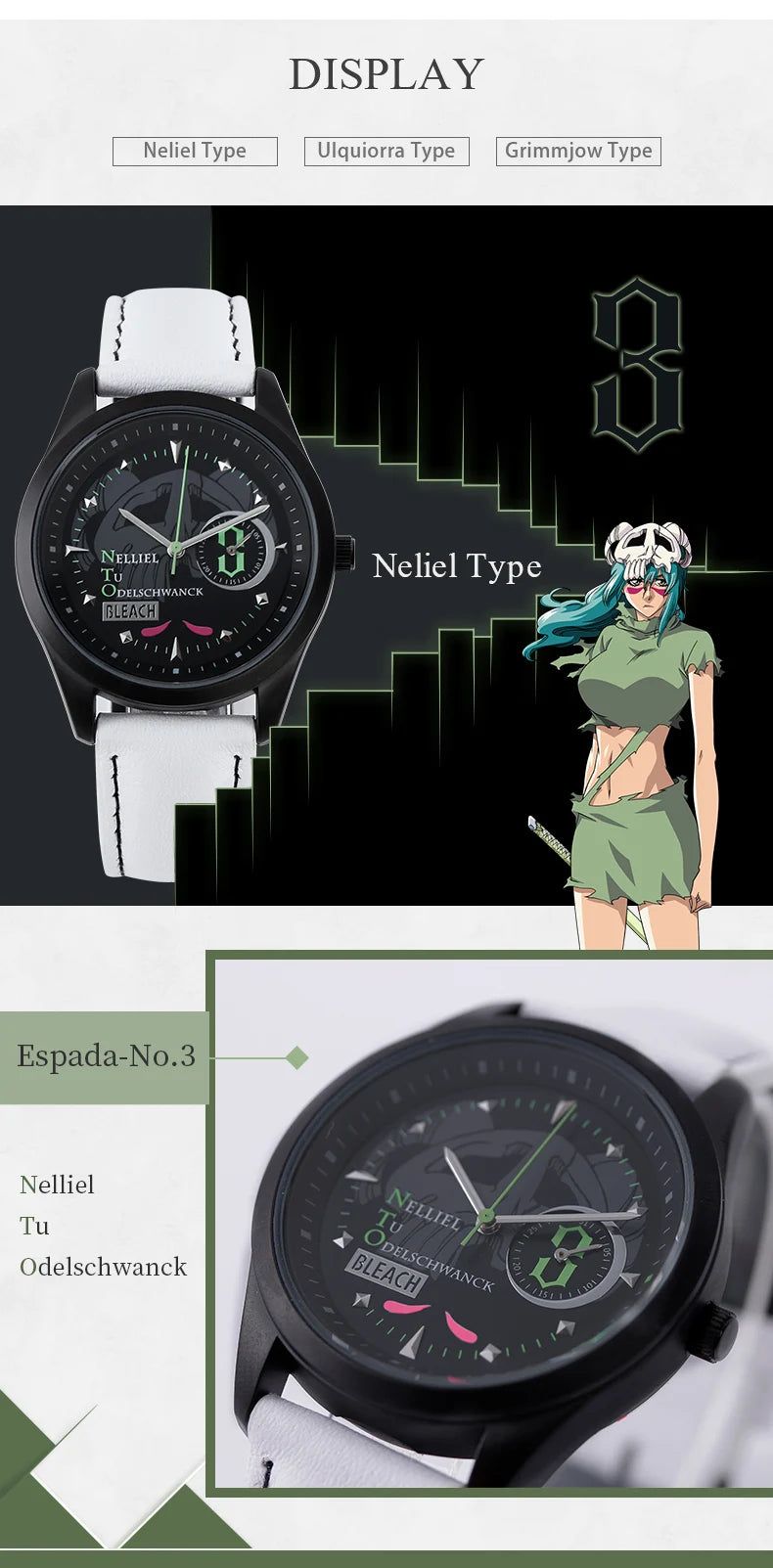 Bleach Watches Arrancar Grimmjow Nelliel Ulquiorra Anime Watches