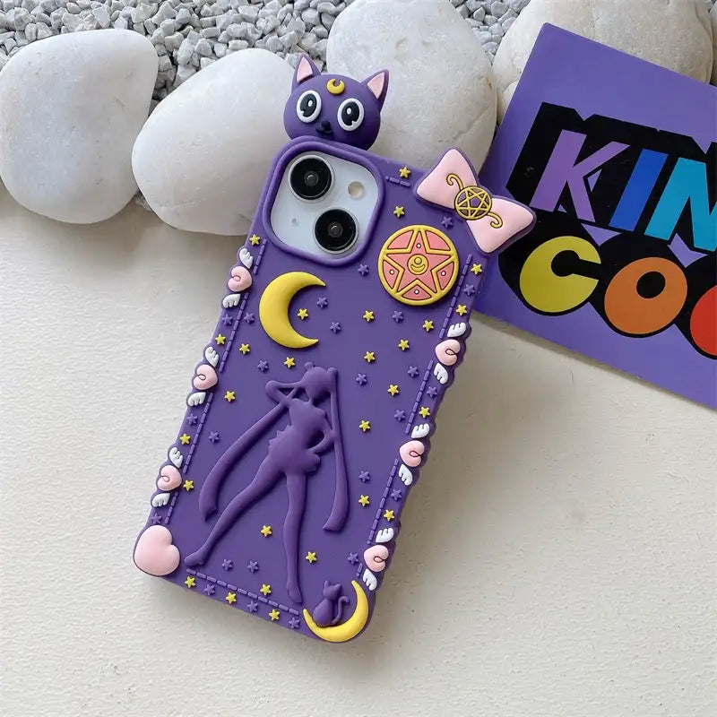 Cute Sailor Moon Anime Phone Case Purple Apple Iphone Case