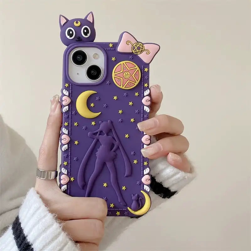 Cute Sailor Moon Anime Phone Case Purple Apple Iphone Case