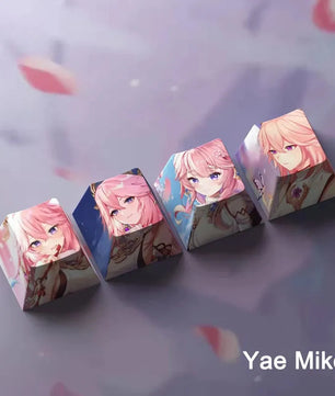 Genshin Impact Yae Miko Keycaps #2 4pc Sublimation R4 Cherry