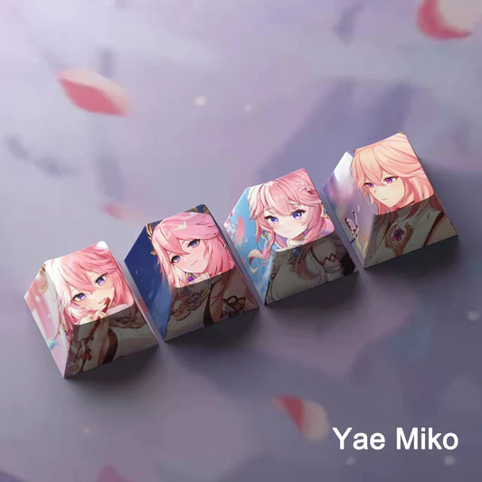 Genshin Impact Yae Miko Keycaps #2 4pc Sublimation R4 Cherry