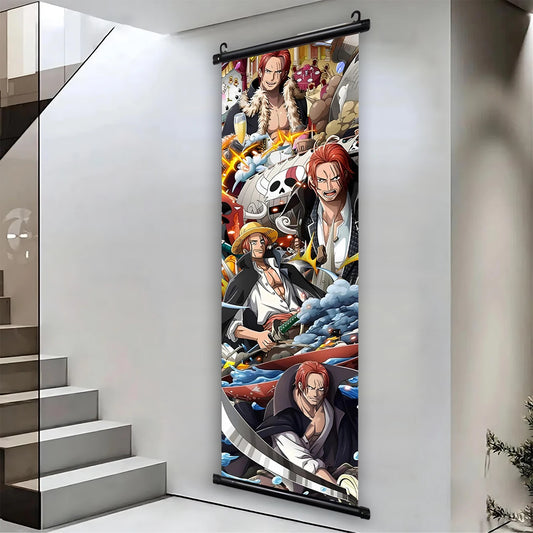 One Piece Shanks Canvas Poster Anime Hanging Scroll Home Decor