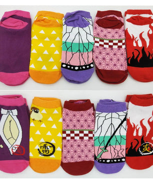 Demon Slayer Socks 5 Pairs Low Cut Anime Socks