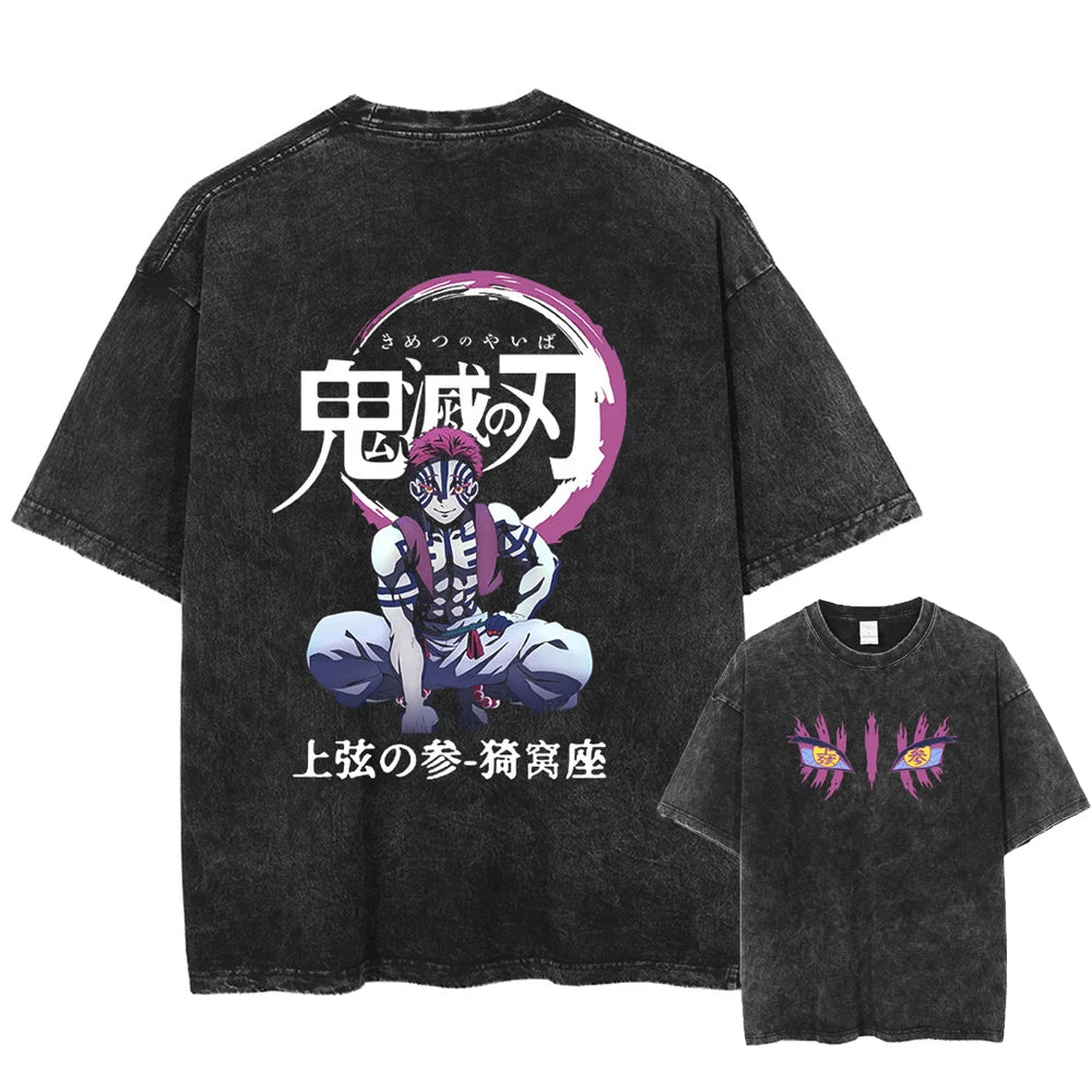 Demon Slayer Akaza Shirt Oversized Style Anime Shirt