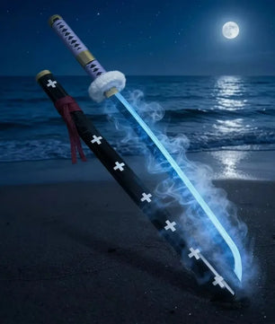 One Piece Roronoa Zoro LED Vapor-Effect Katana 1:1 Scale Anime Prop Replica Plastic Sword