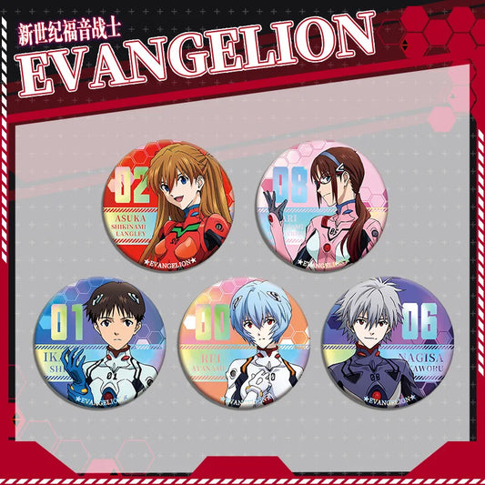 Evangelion Children 5-Piece Premium Double-Sided Badge Set