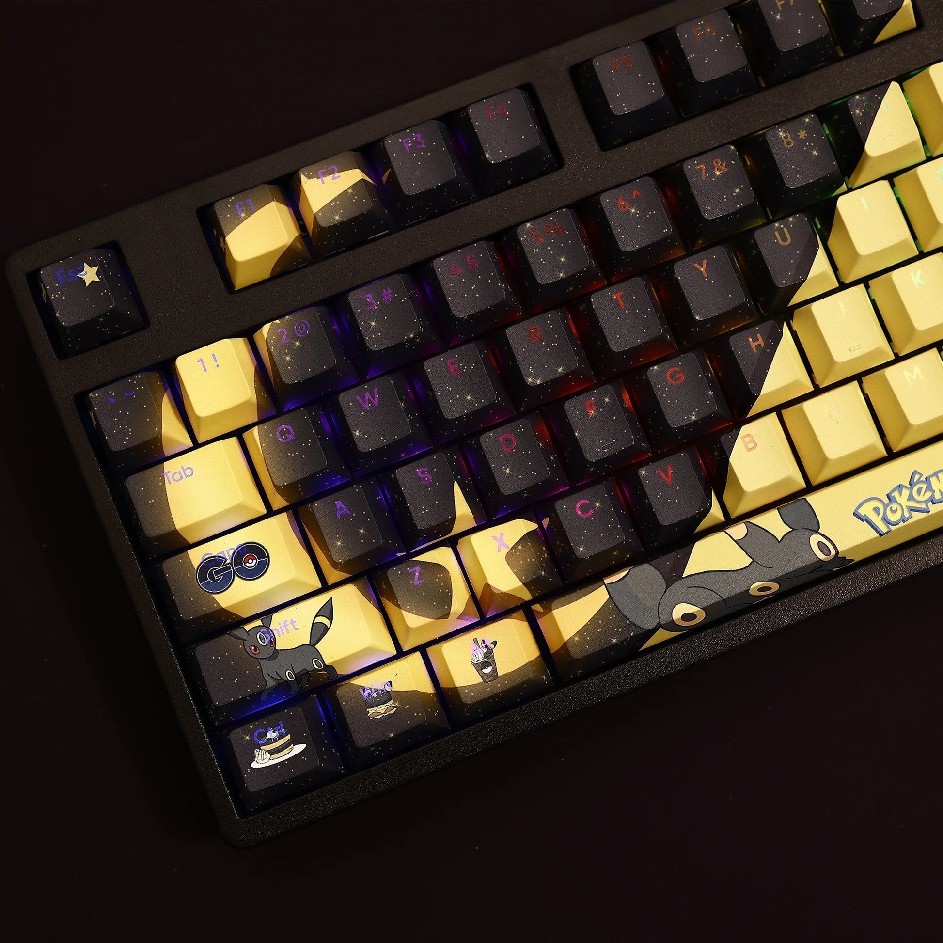 Pokemon Umbreon Keycaps For Keyboard 108 Keys Anime Keycaps