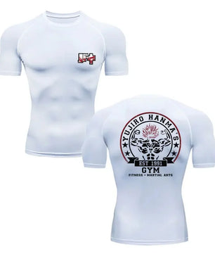 Baki Style Gym Compression Shirt - Men's Fitness Anime Rash Guard