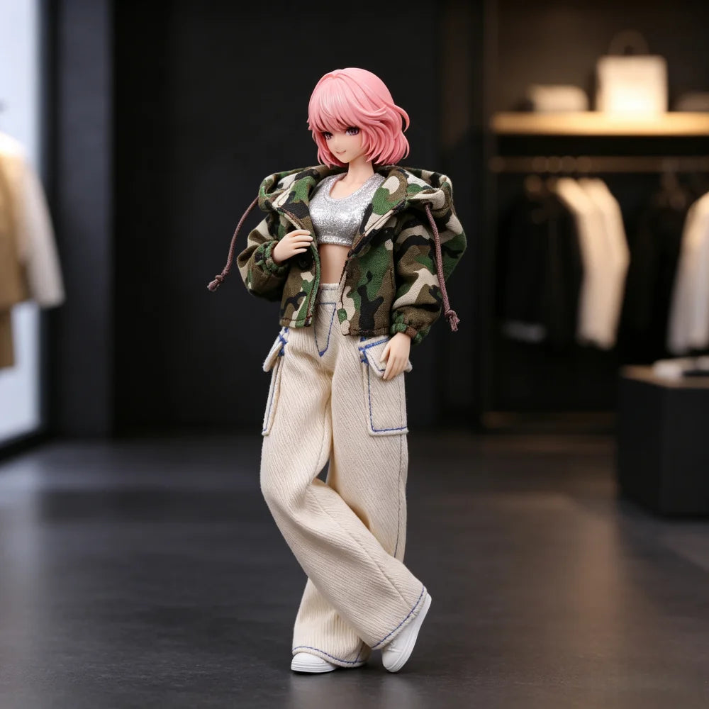 1/12 Scale Hip Hop Street Clothes Accessory Set For Female Action Figures