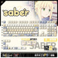 Fate Series Saber Keycaps 122 Keys Cherry Profile Anime Keycaps