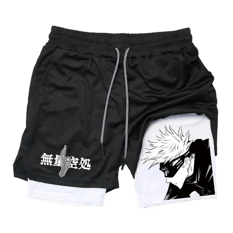 Jujutsu Kaisen Gojo Compression Shorts - Men's Anime Workout Shorts