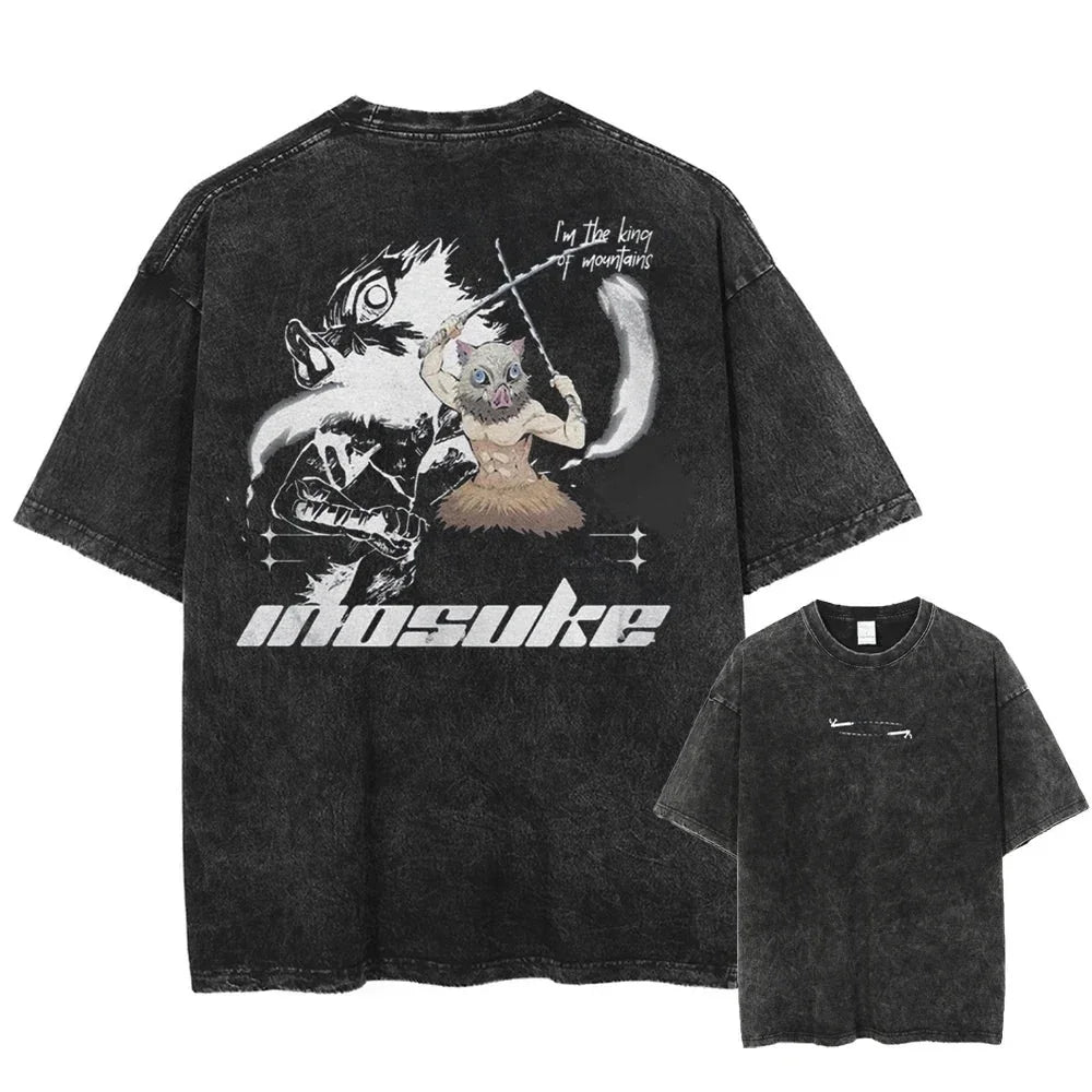 Demon Slayer Inosuke Shirt Oversized Style Anime Shirt