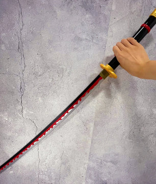 Roronoa Zoro Shusui Black-and-Red Katana 1:1 Scale Anime Prop Replica Sword