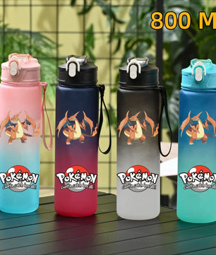 Pokemon Pikachu Sports Water Bottle With Straw BPA-Free & Leakproof
