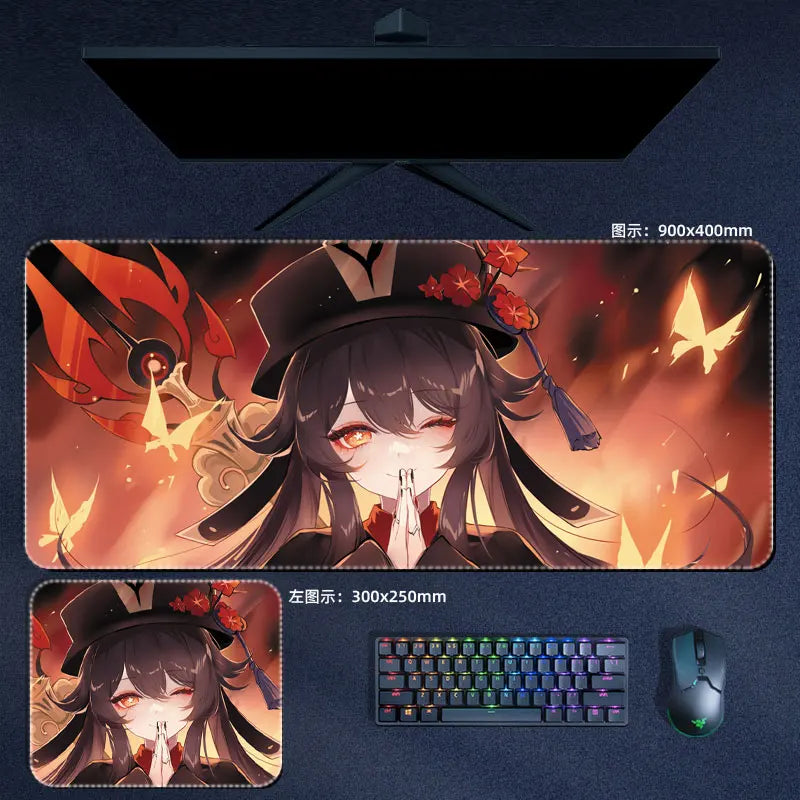 Genshin Impact Hu tao Mouse Pad Anime Desk Mat