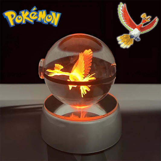 Pokemon Ho Oh Figure 3D Crystal Ball Night Light Lamp
