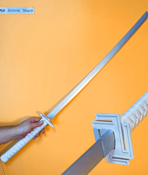 Bleach Ichigo Kurosaki Tensa Zangetsu White Katana 1:1 Scale Anime Prop Replica Bamboo Sword