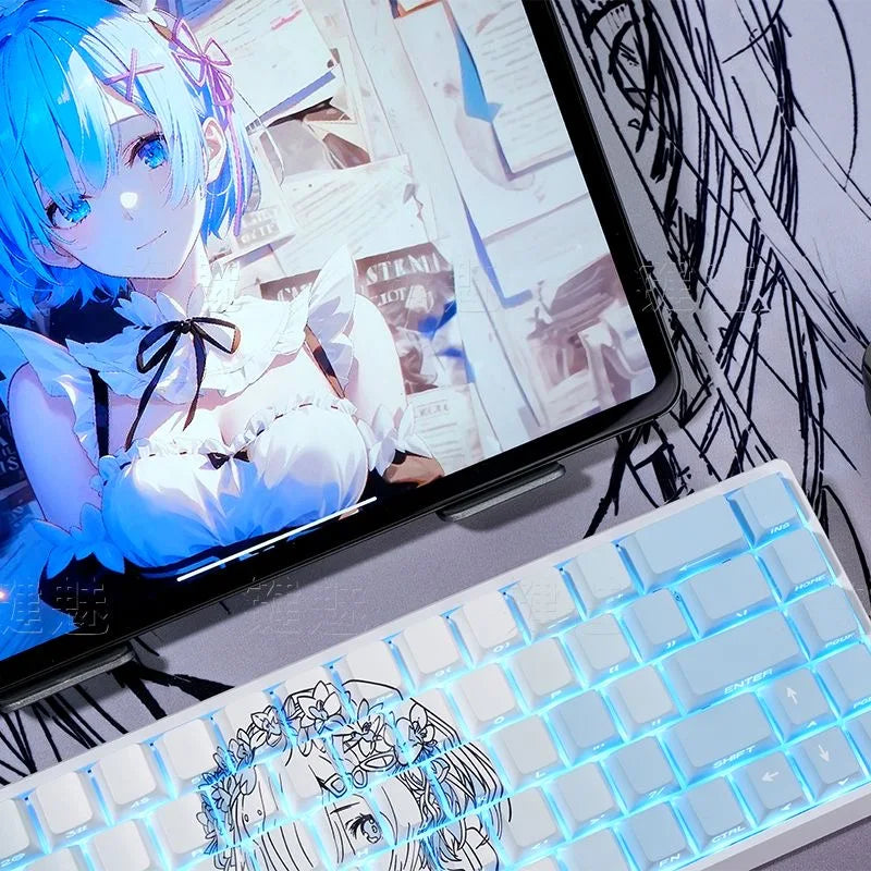 Re:Zero Rem Keycaps 130 Keys Cherry Profile Anime Keycaps