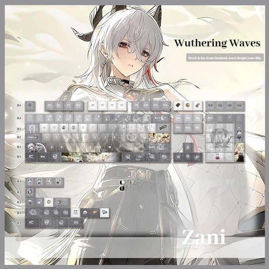 Wuthering Waves Zani Keycaps 120 Keys Cherry Profile Anime Keycaps