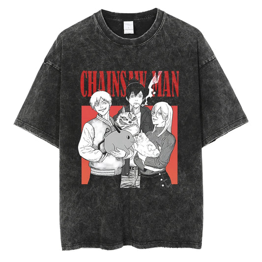 Chainsaw Man Shirt Oversized Style Anime Shirt