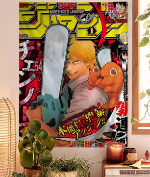 Chainsaw Man Denji Anime Tapestry Art Home Decor